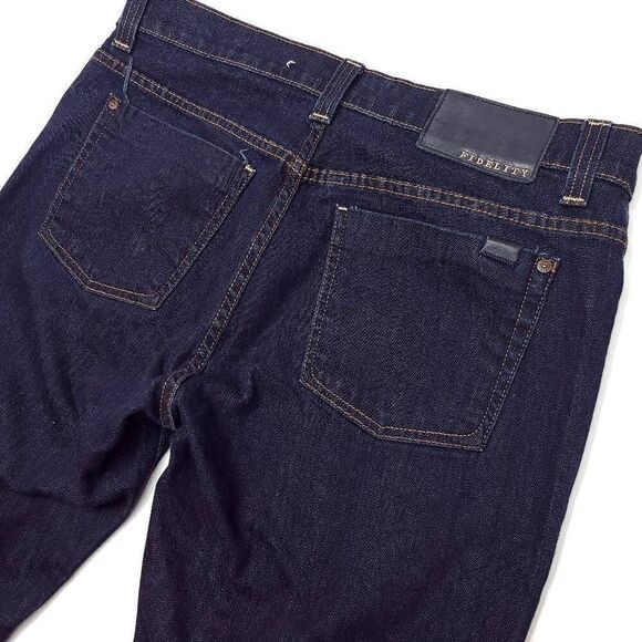 Fidelity Impala Jeans 36x27 Blue Stretch Cotton Straight USA Made 10" Rise - Picture 8 of 8